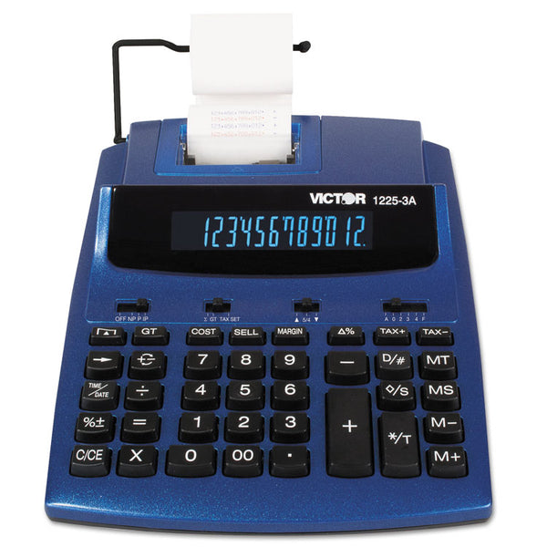 Victor® 1225-3A Antimicrobial Two-Color Printing Calculator, Blue/Red Print, 3 Lines/Sec (VCT12253A)