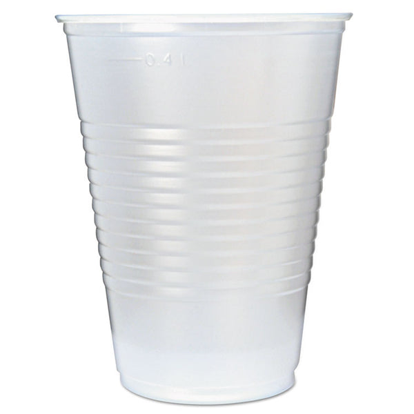 Fabri-Kal® RK Ribbed Cold Drink Cups, 16 oz, Translucent, 50/Sleeve, 20 Sleeves/Carton (FABRK16)