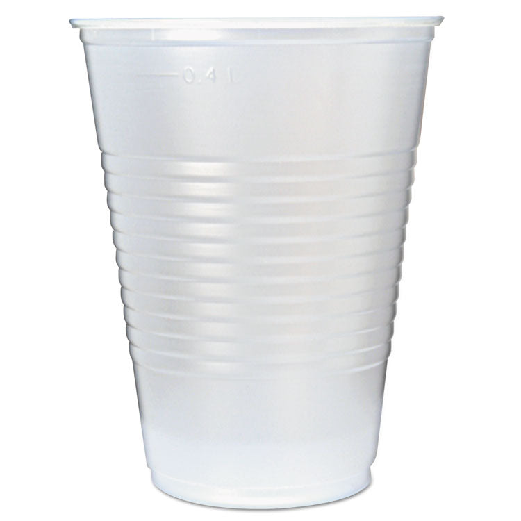 Fabri-Kal® RK Ribbed Cold Drink Cups, 16 oz, Translucent, 50/Sleeve, 20 Sleeves/Carton (FABRK16) Case of 1000