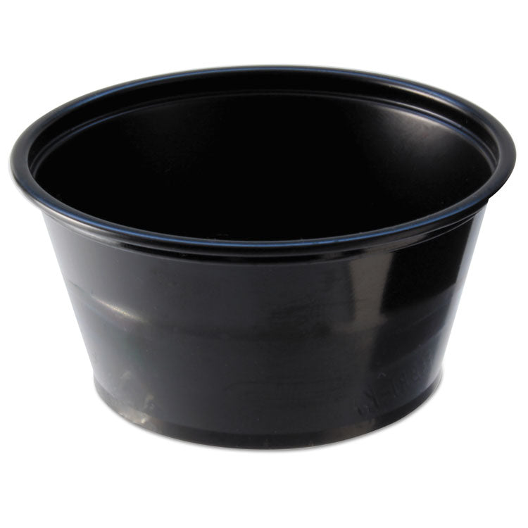 Fabri-Kal® Portion Cups, 2 oz, Black, 250/Sleeve, 10 Sleeves/Carton (FABPC200B) Case of 2500