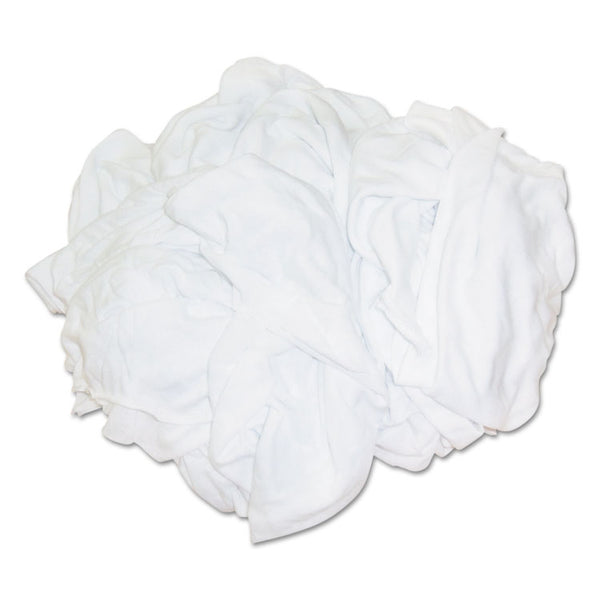 HOSPECO® New Bleached White T-Shirt Rags, Multi-Fabric, 25 lb Polybag (HOS45525BP)