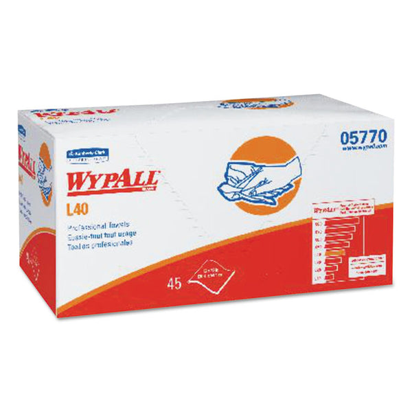 WypAll® L40 Towels, Pro Towels, 12 x 23, White, 45/Box, 12 Boxes/Carton (KCC05770)