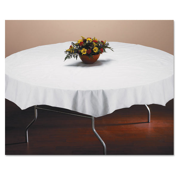 Hoffmaster® Tissue/Poly Tablecovers, 82" Diameter, White, 25/Carton (HFM210101)