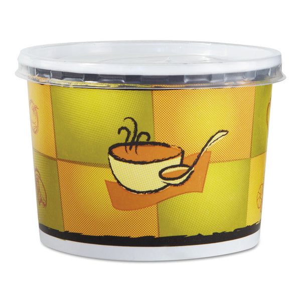 Chinet® Streetside Squat Paper Food Container with Lid, Streetside Design, 12 oz, 250/Carton (HUH70412)