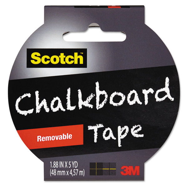 Scotch® Chalkboard Tape, 3" Core, 1.88" x 5 yds, Black (MMM1905RCBBLK)