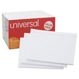 Universal® Ruled Index Cards, 3 x 5, White, 500/Pack (UNV47215)
