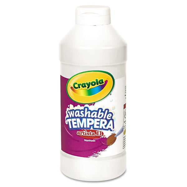 Crayola® Artista II Washable Tempera Paint, White, 16 oz Bottle (CYO543115053)