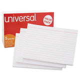 Universal® Ruled Index Cards, 5 x 8, White, 500/Pack (UNV47255)