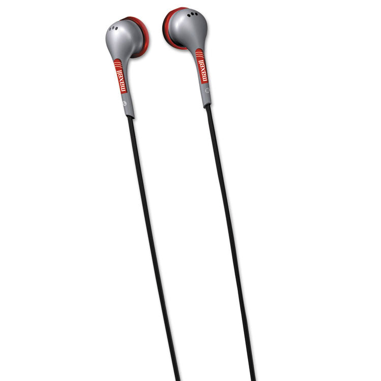 Maxell® EB125 Digital Stereo Binaural Ear Buds for Portable Music Players, Silver (MAX190568) Each
