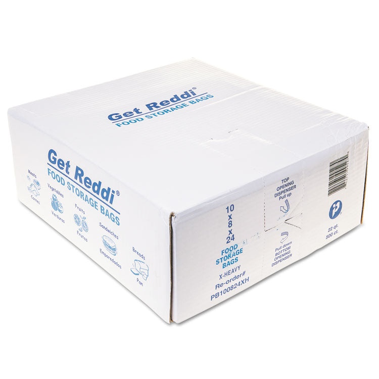 Inteplast Group Food Bags, 22 qt, 1.2 mil, 10" x 24", Clear, 500/Carton (IBSPB100824XH)