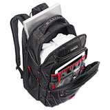 Samsonite® Tectonic PFT Backpack, Fits Devices Up to 17", Ballistic Nylon, 13 x 9 x 19, Black/Red (SML515311073) Each