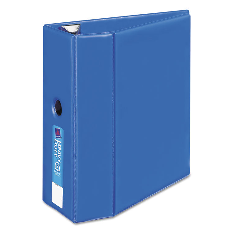 Avery® Heavy-Duty Non-View Binder with DuraHinge, Locking One Touch EZD Rings and Thumb Notch, 3 Rings, 5" Capacity, 11 x 8.5, Blue (AVE79886) Each