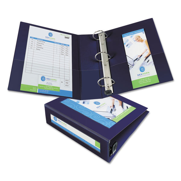 Avery® Framed View Heavy-Duty Binders, 3 Rings, 3" Capacity, 11 x 8.5, Navy Blue (AVE68038)