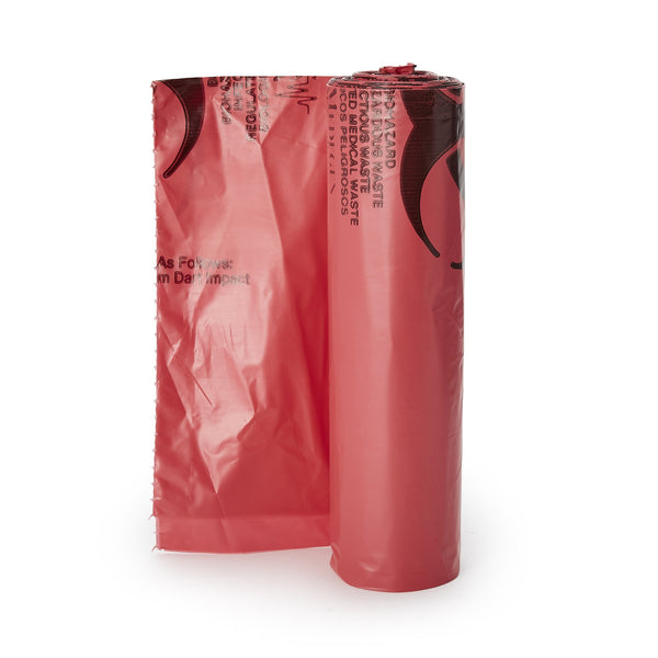 McKesson Biohazard Waste Bag Biohazard Symbol / Infectious Waste 40 to 45 gal. Red 40 X 46 Inch (315631_CS) 100/CS