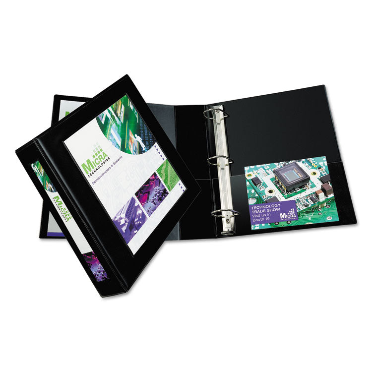 Avery® Framed View Heavy-Duty Binders, 3 Rings, 2" Capacity, 11 x 8.5, Black (AVE68032)