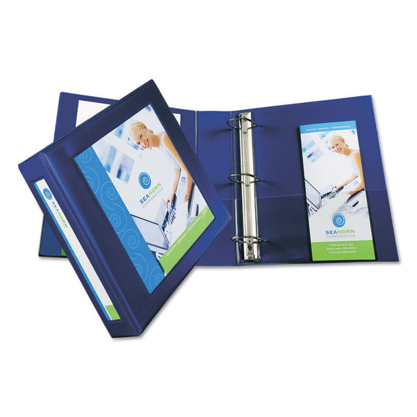 Avery® Framed View Heavy-Duty Binders, 3 Rings, 2" Capacity, 11 x 8.5, Navy Blue (AVE68033)