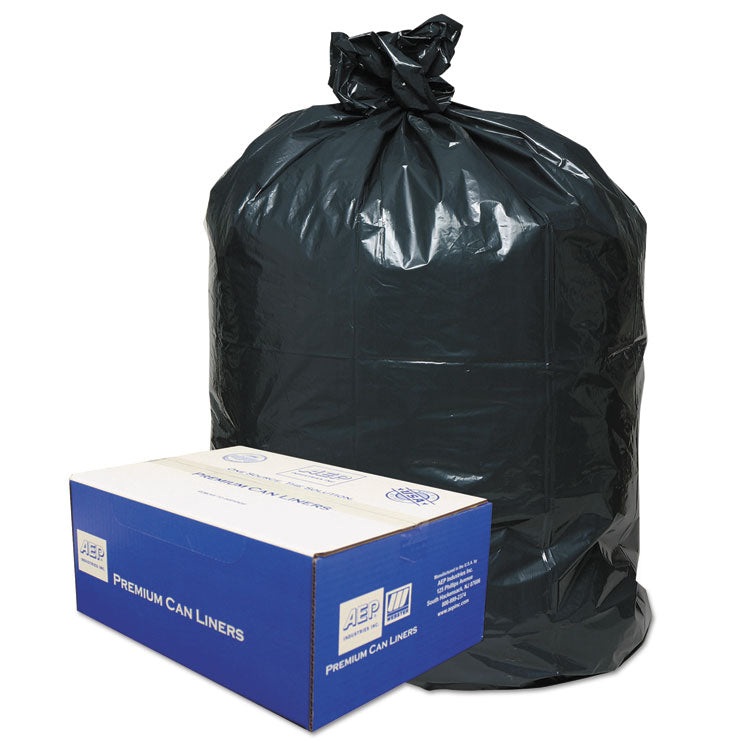 Classic Linear Low-Density Can Liners, 60 gal, 0.9 mil, 38" x 58", Black, 10 Bags/Roll, 10 Rolls/Carton (WBI385822G) Case of 100