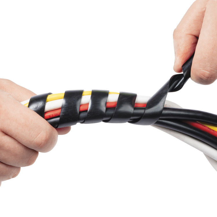 D-Line® Cable Tidy Wrap, 0.25" to 2" Diameter x 98" Long, Black (DLNCTW25B) Each