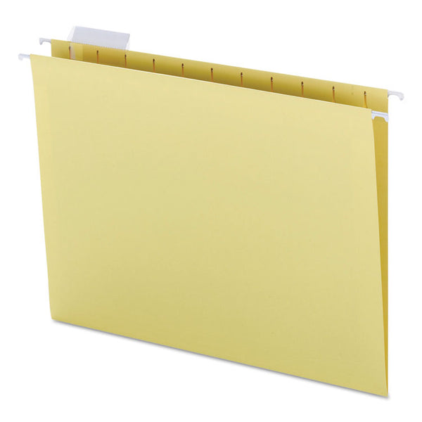Smead™ Colored Hanging File Folders with 1/5 Cut Tabs, Letter Size, 1/5-Cut Tabs, Yellow, 25/Box (SMD64069)