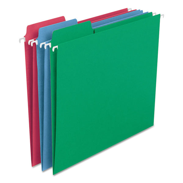 Smead™ FasTab Hanging Folders, Letter Size, 1/3-Cut Tabs, Assorted Colors, 18/Box (SMD64053)
