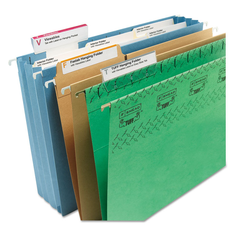 Smead™ Viewables Hanging Folder Tabs and Labels, Complete Bulk Pack Refill, 1/3-Cut, Assorted Colors, 3.5" Wide, 100/Box (SMD64910)