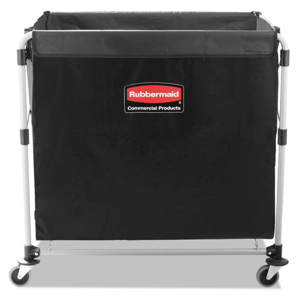 Rubbermaid® Commercial One-Compartment Collapsible X-Cart, Synthetic Fabric, 9.96 cu ft Bin, 24.1" x 35.7" x 34", Black/Silver (RCP1881750) Each