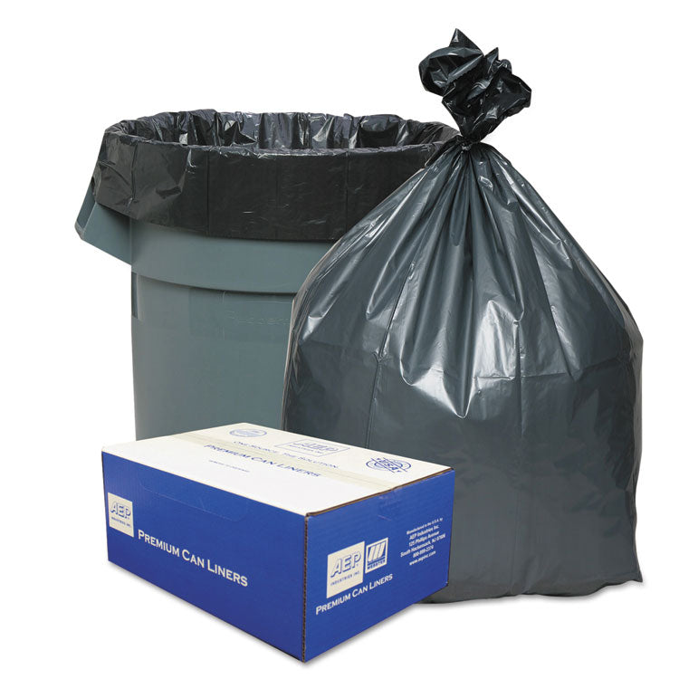Platinum Plus® Can Liners, 56 gal, 1.55 mil, 43" x 48", Gray, 10 Bags/Roll, 5 Rolls/Carton (WBIPLA4770) Case of 50