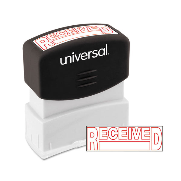 Universal® Message Stamp, RECEIVED, Pre-Inked One-Color, Red (UNV10067)