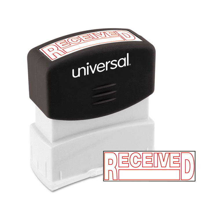 Universal® Message Stamp, RECEIVED, Pre-Inked One-Color, Red (UNV10067) Each