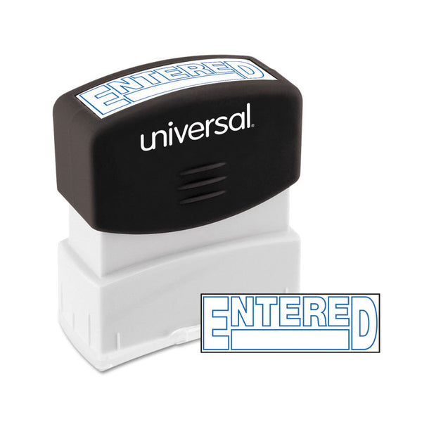 Universal® Message Stamp, ENTERED, Pre-Inked One-Color, Blue (UNV10052)