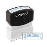 Universal® Message Stamp, E-MAILED, Pre-Inked One-Color, Blue (UNV10058)