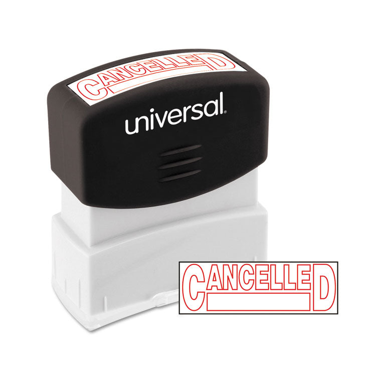 Universal® Message Stamp, CANCELLED, Pre-Inked One-Color, Red (UNV10045) Each