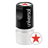 Universal® Round Message Stamp, STAR, Pre-Inked/Re-Inkable, Red (UNV10081)