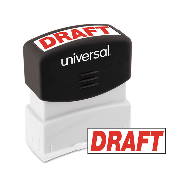 Universal® Message Stamp, DRAFT, Pre-Inked One-Color, Red (UNV10049) Each