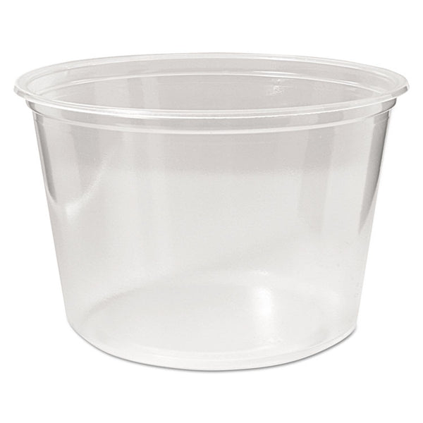 Fabri-Kal® Microwavable Deli Containers, 16 oz, 4.6  Diameter x 3 h, Clear, Plastic, 500/Carton (FABPK16SC)