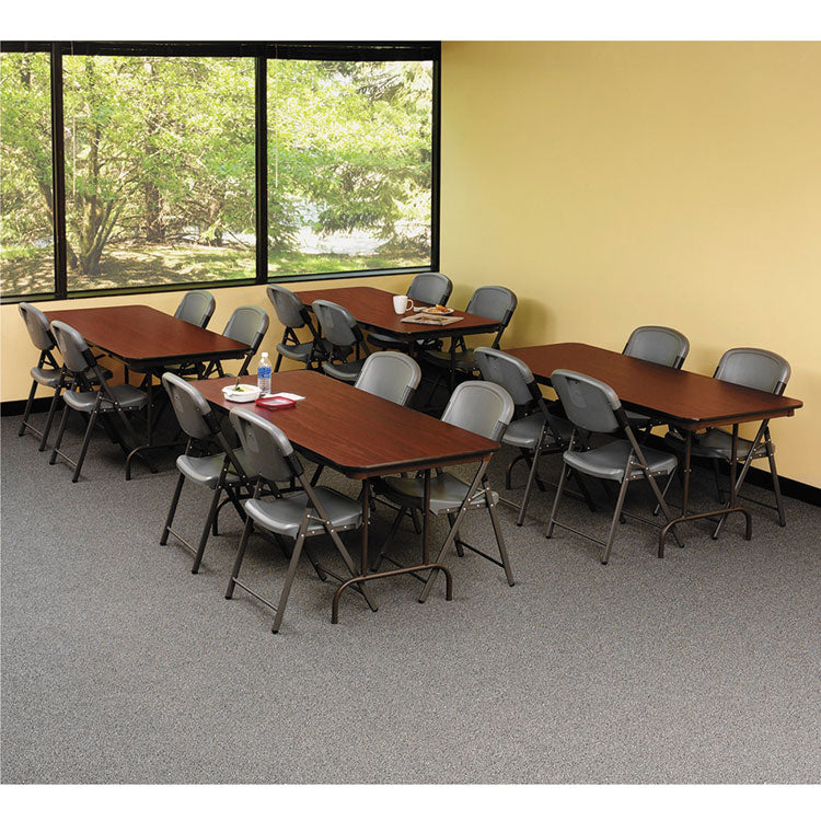 Iceberg OfficeWorks Commercial Wood-Laminate Folding Table, Rectangular, 72" x 30" x 29", Mahogany (ICE55224)