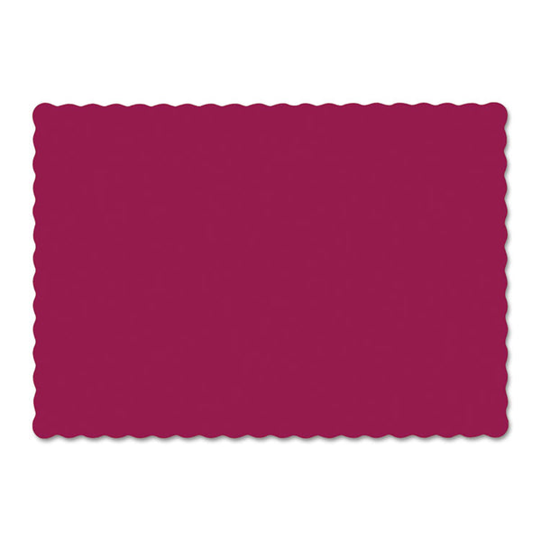Hoffmaster® Solid Color Scalloped Edge Placemats, 9.5 x 13.5, Burgundy, 1,000/Carton (HFM310524)
