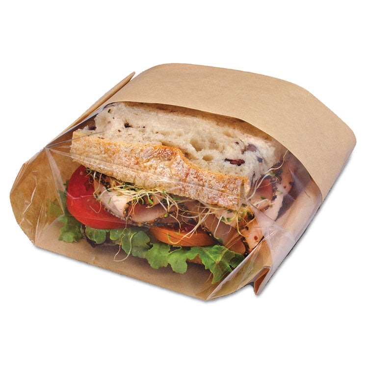 Bagcraft Dubl View Sandwich Bags, 2.35 mil, 9.5" x 2.75", Natural Brown, 500/Carton (BGC300094)