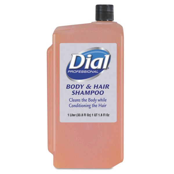 Dial® Professional Hair + Body Wash Refill for 1 L Liquid Dispenser, Neutral Scent, 1 L, 8/Carton (DIA04029) Case of 8