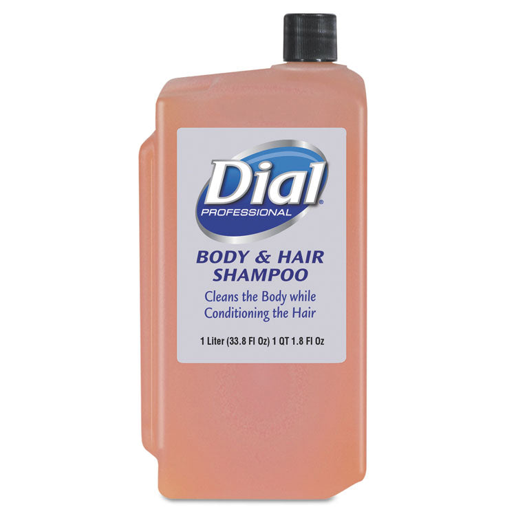Dial® Professional Hair + Body Wash Refill for 1 L Liquid Dispenser, Neutral Scent, 1 L, 8/Carton (DIA04029)
