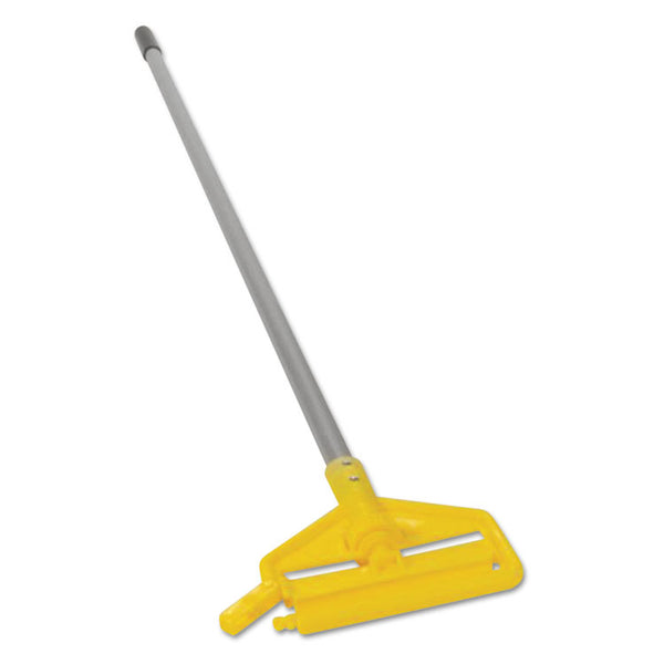 Rubbermaid® Commercial Invader Aluminum Side-Gate Wet-Mop Handle, 1" dia x 60", Gray/Yellow (RCPH136)