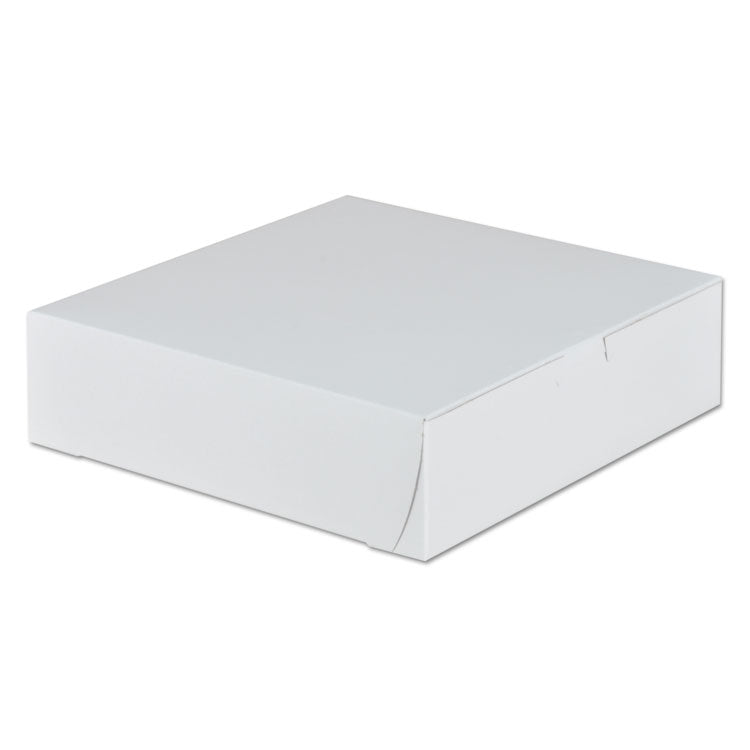 SCT® White One-Piece Non-Window Bakery Boxes, 9 x 9 x 2.5, White, Paper, 250/Carton (SCH0953) Case of 250