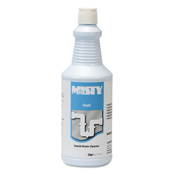 Misty® Halt Liquid Drain Opener, 32 oz Bottle, 12/Carton (AMR1003698)