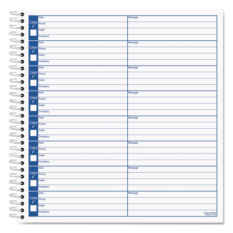 TOPS™ Voice Message Log Books, One-Part (No Copies), 8 x 1, 8 Forms/Sheet, 800 Forms Total (TOP4416) Each