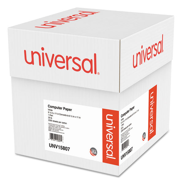 Universal® Printout Paper, 1-Part, 20 lb Bond Weight, 9.5 x 11, White, 2,300/Carton (UNV15807)