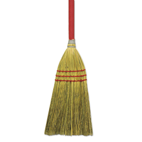 Boardwalk® Corn/Fiber Brooms, Corn/Synthetic Fiber Bristles, 36" Overall Length, Gray/Natural, 12/Carton (BWKBR10016)