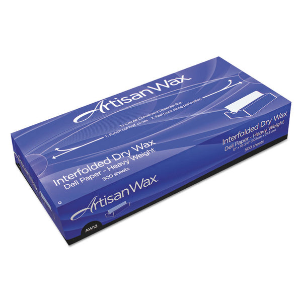 Bagcraft ArtisanWax Interfolded Dry Wax Deli Paper, 10 x 10.75, White, 500/Box, 12 Boxes/Carton (BGC012010)