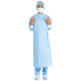 ULTRA Non-Reinforced Surgical Gown with Towel Small Blue Sterile AAMI Level 3 Disposable (237371_EA) 1/EA