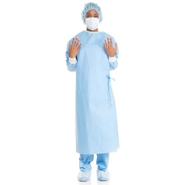 ULTRA Non-Reinforced Surgical Gown with Towel Small Blue Sterile AAMI Level 3 Disposable (237371_CS) 34/CS