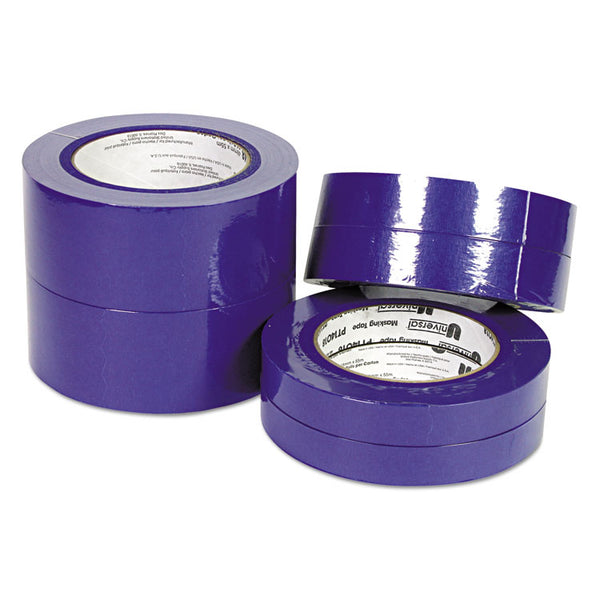 Universal® Premium Blue Masking Tape with UV Resistance, 3" Core, 24 mm x 54.8 m, Blue, 2/Pack (UNVPT14025)